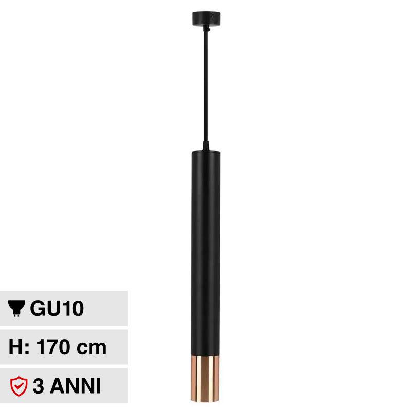 Lampadario a Sospensione in Alluminio Nero e Oro VT-977 V-Tac