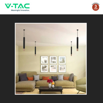 Lampadario a Sospensione in Alluminio Nero e Oro VT-977 V-Tac
