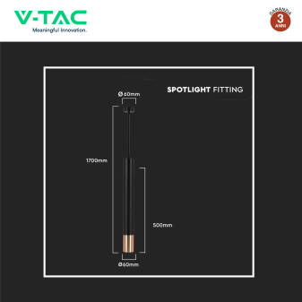 Lampadario a Sospensione in Alluminio Nero e Oro VT-977 V-Tac