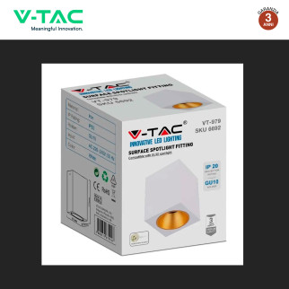 VT-979 Portafaretto in Alluminio per Lampadine GU10 V-Tac