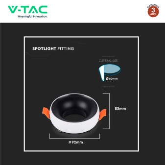 VT-980 Portafaretto Rotondo Bianco per GU10 GU5.3 V-Tac