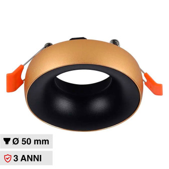 VT-980 Portafaretto Rotondo Oro e Nero per GU10 GU5.3 V-Tac