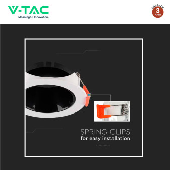 Portafaretto GU10 e GU5.3 (MR16) Bianco/Nero V-Tac VT-931