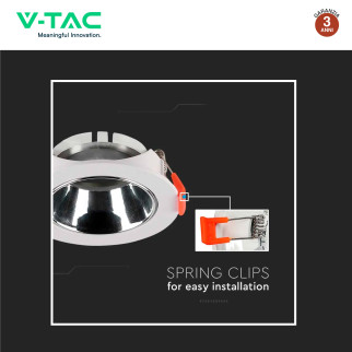 Portafaretto GU10 e GU5.3 (MR16) Bianco/Cromo V-Tac VT-931