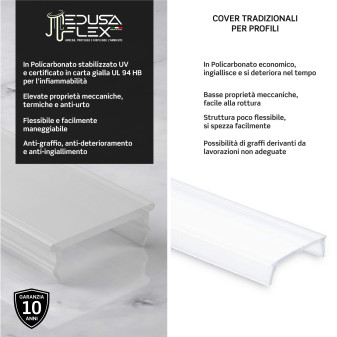 Medusaflex Andromeda Copertura Satinata per Profilo in Alluminio