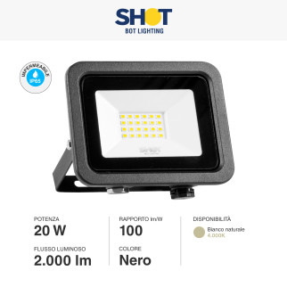 Bot Lighting Shot Faro LED 20W SMD IP65 Nero