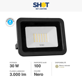 Bot Lighting Shot Faro LED 30W SMD IP65 Colore Nero