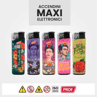 Accendini Maxi Elettronici Prof Fantasia Frida Kahlo Box da 50