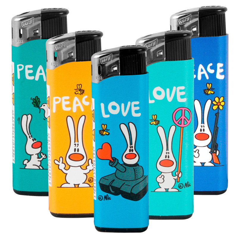 Accendini Maxi Elettronici Prof Fantasia Peace Serie da 5