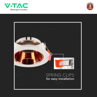 Portafaretto GU10 e GU5.3 (MR16) Bianco/Oro/Rosa V-Tac VT-931