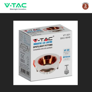 Portafaretto GU10 e GU5.3 (MR16) Bianco/Oro/Rosa V-Tac VT-931