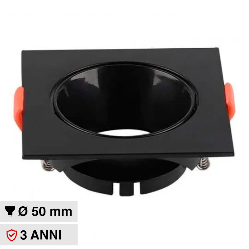 VT-932 Portafaretto Quadrato Nero per GU10 GU5.3 V-Tac