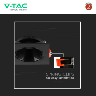 VT-932 Portafaretto Quadrato Nero per GU10 GU5.3 V-Tac
