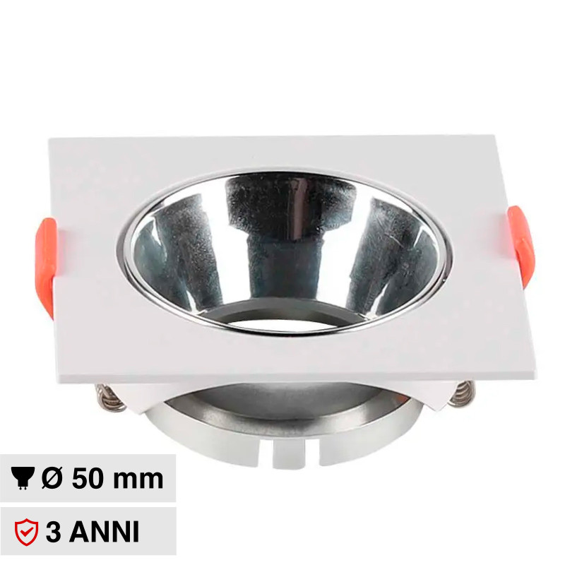 Portafaretto Quadrato da Incasso GU10/GU5.3 V-Tac VT-932