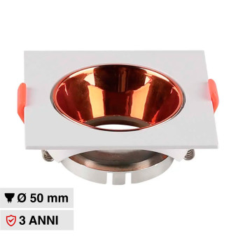 Portafaretto per GU10/GU5.3 Bianco e Oro Rosa V-Tac VT-932