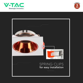 Portafaretto per GU10/GU5.3 Bianco e Oro Rosa V-Tac VT-932