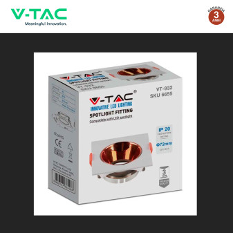 Portafaretto per GU10/GU5.3 Bianco e Oro Rosa V-Tac VT-932