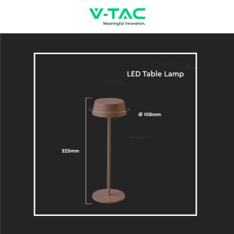 VT-7562 Lampada LED da Tavolo Touch Dimmerabile Corten V-Tac