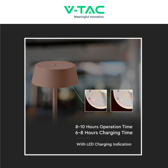 VT-7562 Lampada LED da Tavolo Touch Dimmerabile Corten V-Tac