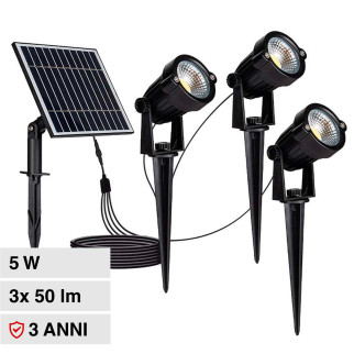 VT-11032 Lampada LED Giardino 3x1,2W IP65 con Pannello V-Tac