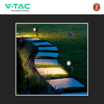 VT-11032 Lampada LED Giardino 3x1,2W IP65 con Pannello V-Tac