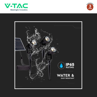 VT-11032 Lampada LED Giardino 3x1,2W IP65 con Pannello V-Tac