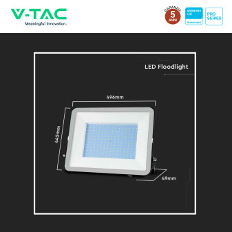 V-Tac Pro VT-44300 Faro LED 300W SMD IP65 Nero