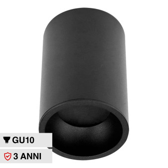 VT-802-B Portafaretto da Soffitto con Portalampada GU10 Nero V-Tac