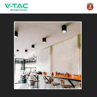 VT-802-B Portafaretto da Soffitto con Portalampada GU10 Nero V-Tac