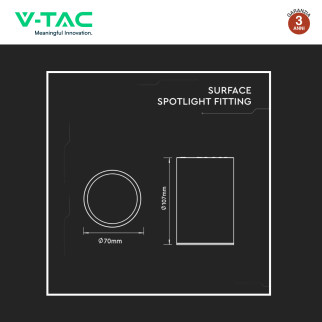 VT-802-B Portafaretto da Soffitto con Portalampada GU10 Nero V-Tac