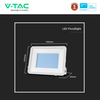 V-Tac Pro VT-44300 Faro LED 300W SMD IP65 bianco