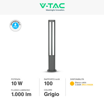 VT-820 Lampada LED Giardino 10W COB CREE Grigia IP65 V-Tac