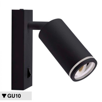 Portafaretto da Muro con Portalampada GU10 Nero V-Tac VT-429