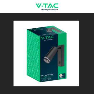Portafaretto da Muro con Portalampada GU10 Nero V-Tac VT-429
