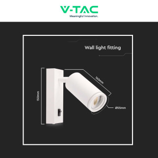 Porta faretto da Muro Portalampada GU10 Bianco V-Tac VT-429