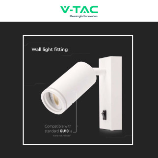 Porta faretto da Muro Portalampada GU10 Bianco V-Tac VT-429