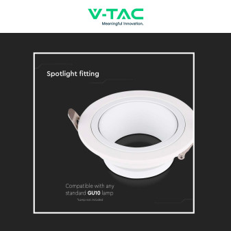 Portafaretto GU10 e GU5.3 (MR16) Bianco Orientabile V-Tac VT-429