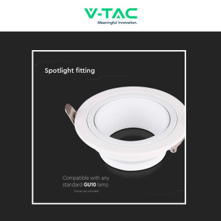 Portafaretto GU10 e GU5.3 (MR16) Bianco Orientabile V-Tac VT-429
