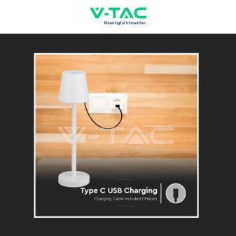 VT-7703 Lampada LED da Tavolo 3W Touch Dimmerabile Bianca V-Tac