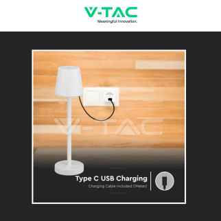 VT-7703 Lampada LED da Tavolo 3W Touch Dimmerabile Bianca V-Tac