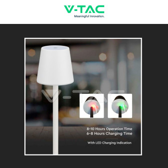 VT-7703 Lampada LED da Tavolo 3W Touch Dimmerabile Bianca V-Tac