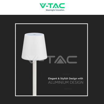 VT-7703 Lampada LED da Tavolo 3W Touch Dimmerabile Bianca V-Tac
