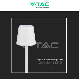 VT-7703 Lampada LED da Tavolo 3W Touch Dimmerabile Bianca V-Tac