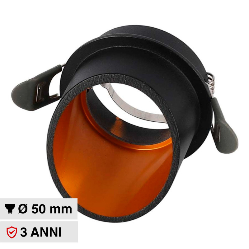 Portafaretto Rotondo GU10 e GU5.3 (MR16) Nero V-Tac VT-974