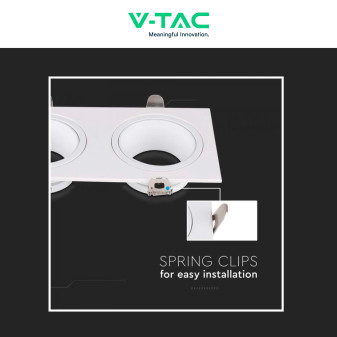 Portafaretto doppio GU10 GU5.3 (MR16) Bianco Orientabile V-Tac VT-439