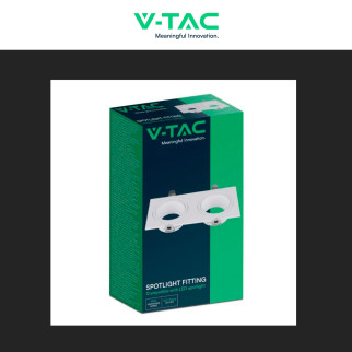 Portafaretto doppio GU10 GU5.3 (MR16) Bianco Orientabile V-Tac VT-439