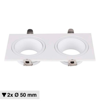 Portafaretto doppio GU10 GU5.3 (MR16) Bianco Orientabile V-Tac VT-439