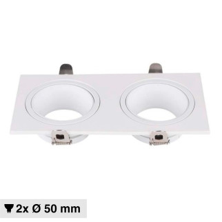 Portafaretto doppio GU10 GU5.3 (MR16) Bianco Orientabile V-Tac VT-439