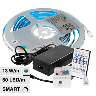 VT-5050 Striscia LED Flessibile Smart RGB con Telecomando 65W V-Tac