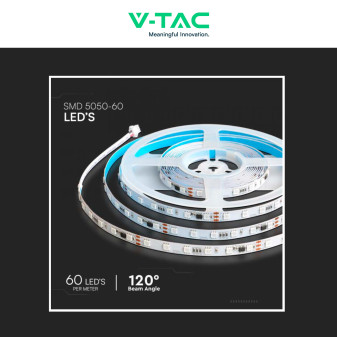 VT-5050 Striscia LED Flessibile Smart RGB con Telecomando 65W V-Tac